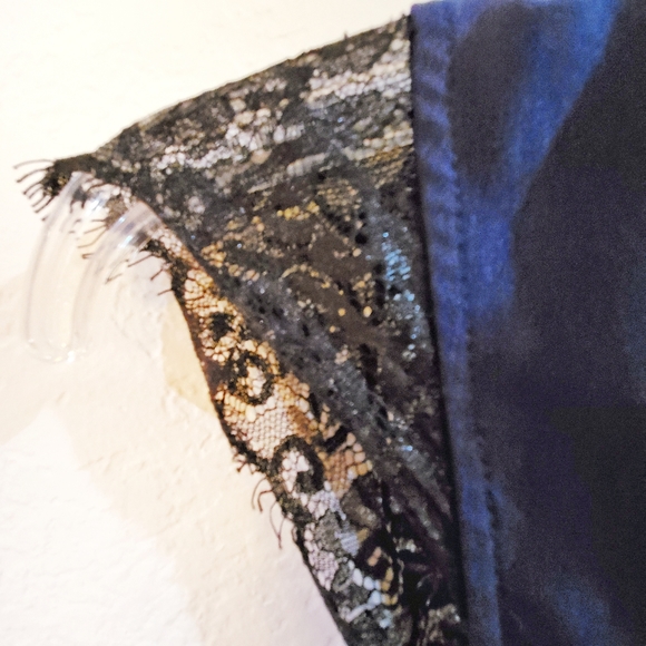 Urban Outfitters Silky Surplice Eyelash Lace Romper, Kimchi Blue - Picture 15 of 17